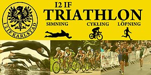 Banderoll med reklam för I2 IF Triathlon